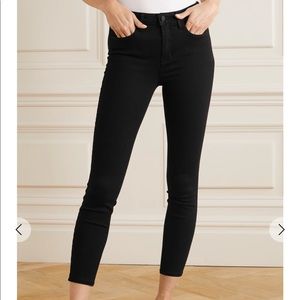 L’’AGENCE cropped ankle high-rise black jeans